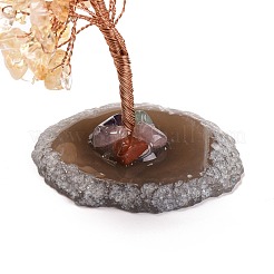 Natural Citrine Chips & Agate Pedestal Display Decorations&nbsp;DJEW-A001-04D