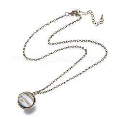 Glass Pendant Necklace&nbsp;NJEW-D281-C-03AB