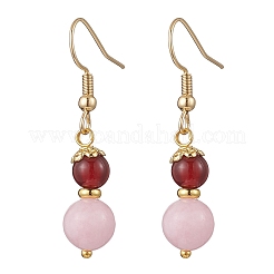 Round Natural Quartz & Carnelian Beaded Necklace & Bracelet & Dangle Earring Sets&nbsp;SJEW-JS01335