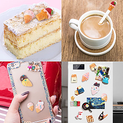 50 個 10 スタイル樹脂デコデンカボション  携帯電話の装飾とボビーピンのアクセサリーのDIY  アイスクリーム  ミックスカラー  19~26x12~15x6~10mm  5個/スタイル&nbsp;RESI-CJ0001-230
