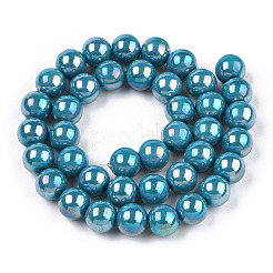 Electroplate Opaque Glass Beads Strands&nbsp;GLAA-T032-P8mm-AB13