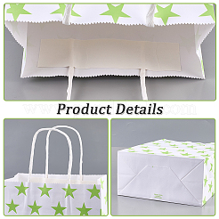 Kraft Paper Star Printed Bags with Handles&nbsp;ABAG-WH20013-08A