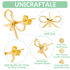 20Pcs Bowknot Brass Stud Earring Findings&nbsp;KK-UN0002-26