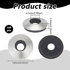 ステンレス製ネジスペーサー140個  フラットラウンド  ステンレス鋼色  14x3.5mm&nbsp;FIND-BC0019-29B