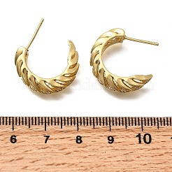 真鍮マイクロペーブクリアキュービックジルコニアスタッドピアス  ラックめっき  長持ちメッキ  カドミウムフリー＆鉛フリー  18KGP本金メッキ  21.5x7.5mm&nbsp;EJEW-P322-08G