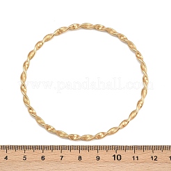 女性用304ステンレススチールツイストバングル  ゴールドカラー  1/8インチ（0.35cm）  内径：2-5/8インチ（6.7cm）&nbsp;LS-BJEW-G759-06G