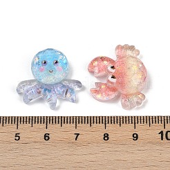 オーシャンシリーズ透明樹脂カボション  スパンコール入り  混合図形  17~24.5x17~23.5x7~8.5mm&nbsp;RESI-R465-06
