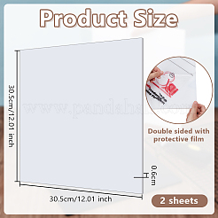 2枚 HDPEプラスチックシート  正方形  ホワイト  30.5x30.5x0.6cm&nbsp;DIY-OC0014-44B-02