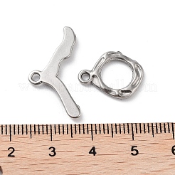 変色しない304ステンレススチールのトグル留め具  菱形  ステンレス鋼色  17x13x2mm  穴：1.6mm  バー：1.6x25x12  穴：1.6mm&nbsp;STAS-A092-03P