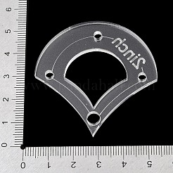 アクリル透明裁縫道具  キルティングテンプレート  扇形  透明  25~127x25~127x3.5mm  穴：3~5mm  5個/セット&nbsp;DIY-XCP0003-97