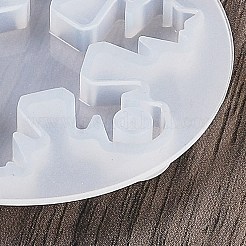 クリスマス スノーフレーク DIY シリコン ペンダント モールド  レジン型  UVレジン用  エポキシ樹脂ジュエリーペンダント作り  ホワイト  48x5mm  穴：4mm  内径：43x45mm&nbsp;DIY-A054-01A