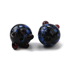 手作りのランプワークの凹凸のあるビーズ  ブルーベリー  ブラック  10.5x9.5~10.5mm  穴：1.6mm&nbsp;LAMP-V002-01A