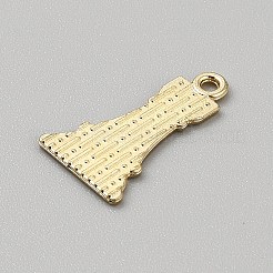 合金エナメルチャーム  ゴールドカラー  チェス  ホワイト  22x13x1mm  穴：1.6mm&nbsp;ENAM-WH20012-02G-02