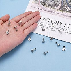 Tarnish Resistant 201 Stainless Steel Barbell Cartilage Earrings&nbsp;LS-EJEW-R147-38