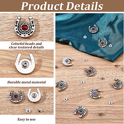 10Pcs 5 Colors Alloy & Natural Amethyst & Natural Ruby in Zoisite & Natural Lapis Lazuli & Natural Tiger Eye & Natural Carnelian Decorative Rivets&nbsp;HJEW-CP00086