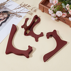 3個 3スタイル プラスチック製ティーブリックディスプレイホルダー  鉄パーツ  ブラウン  12.5~15.9x8~12x1.55cm  1個/スタイル&nbsp;ODIS-GO0001-09