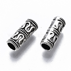 チベット風合金ビーズ  鉛フリー＆カドミウムフリー  コラム  アンティークシルバー  10x4mm  穴：2.5mm  約3330個/1000g&nbsp;TIBE-S314-140AS-RS
