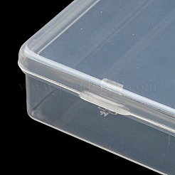 クリアプラスチックビーズ収納ケース  ビーズなど  長方形  透明  14.6x12.85x2.25cm  内径：14.2x12.25のCM&nbsp;LS-CON-XCP0002-41