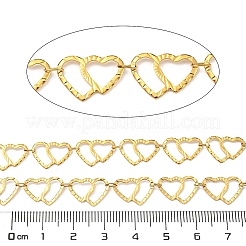 イオンプレーティング（IP）304ステンレススチールハートリンクチェーン  ハンダ付け  スプールで  ゴールドカラー  13.5x10x0.5mm&nbsp;CHS-E031-04G