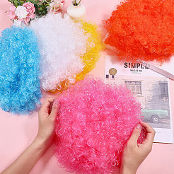 5Pcs 5 Colors Synthetic Neon Afro Wig Cap for Halloween&nbsp;AJEW-CA0005-15