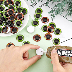72Pcs 2 Colors Eye Printed Glass Cabochons&nbsp;GGLA-BC0001-009