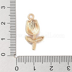 ゴールデン合金エナメルペンダントメッキ  チューリップのチャーム  ホワイト  22x11x3mm  穴：1.6mm&nbsp;ENAM-L047-01G-06