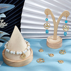 8Pcs 2 Styles Brass Pendant Rhinestone Settings&nbsp;KK-BBC0005-74