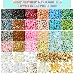 DIY Glass Seed & CCB Plastic & Imitation Pearl Beads Jewelry Making Findings Kits&nbsp;DIY-FS0008-15