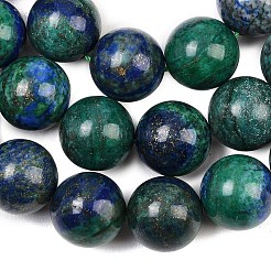 天然クリソコラとラピスラズリビーズ連売り  ラウンド  16~16.5mm  穴：1.6mm  約24~25個/連  15.35~15.94インチ（39~40.5cm）&nbsp;G-L648-A12-16mm