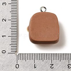 樹脂チャーム  白金鉄パーツ  模造食品  チョコレート  23x18.5x9mm  穴：2mm&nbsp;LS-RESI-A038-02K