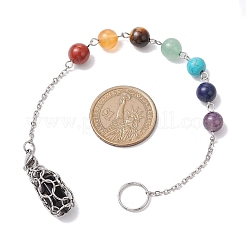 304 Stainless Steel Chain Macrame Pouch Empty Stone Holder Dowsing Pendulums&nbsp;PALLOY-JF02878-01