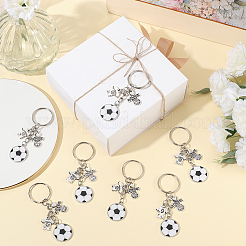 20Pcs Alloy Enamel Football Keychain&nbsp;KEYC-SC00001