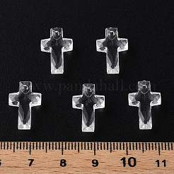 透明なアクリルパーツ  多面カット  クロス  透明  16x10x4.5mm  穴：1.5mm  約1455個/500g&nbsp;MACR-S373-130-B01