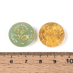 Baking Paint and Golden Metal Enlaced Glass Beads&nbsp;DGLA-T004-31M