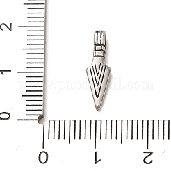 316ステンレススチールペンダント  矢印チャーム  ステンレス鋼色  17x5x3mm  穴：1.4mm&nbsp;SA-CBA7555-11AS