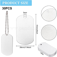 アルミ製ブランクペンダント  長方形  プラチナ  51x29x1mm  穴：3mm  約30個/箱&nbsp;ALUM-BC0001-06P