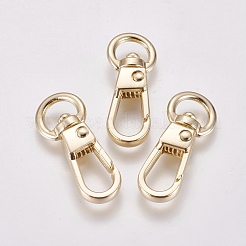合金回転式ナスカン  スイベルスナップフック  ライトゴールド  32x13x6mm  穴：4.5x8mm&nbsp;X-PALLOY-WH0065-12LG
