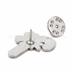 クリスマスキャンディーバーエナメルピン  バックパック服の合金バッジ  プラチナ  カラフル  27x22x1.6mm&nbsp;JEWB-G010-03P