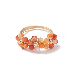 天然宝石リング4個  花  花：9x22mm  内径：18mm&nbsp;RJEW-TA00198