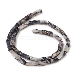 Natural Black Silk Stone/Netstone Beads Strands&nbsp;G-G837-12B