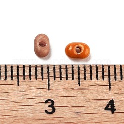 ガラスビーズ  オーバル  DIYブレスレットアクセサリー  オレンジ  4x3x2mm  穴：0.8mm&nbsp;GLAA-U003-01M