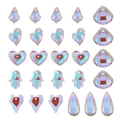 70Pcs 7 Style Electroplate Faceted Glass Pendants&nbsp;EGLA-TA0001-11