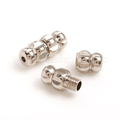 真鍮製ネジ式クラスプ  コラム  プラチナ  11x5mm  穴：1.2mm&nbsp;KK-L155-24P