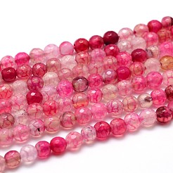 染め加工天然石瑪瑙カット加工ラウンドビーズ連売り  ミックスカラー  4mm  穴：1mm  約90~95個/連  14.5インチ&nbsp;G-P098-M