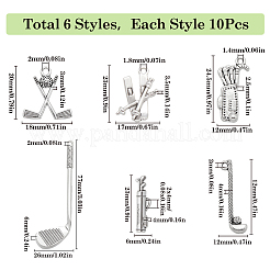 60Pcs 6 Styles Tibetan Style Alloy Pendants&nbsp;TIBE-SC0001-98