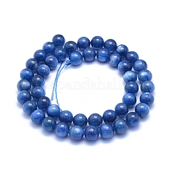 天然カヤナイト/シアナイト/ジステンビーズ連売り  グレードAA  ラウンド  8~8.5mm  穴：0.8mm  約50個/連  15.55インチ（39.5cm）&nbsp;G-L552H-14B