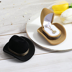 4Pcs 2 Colors Hat Velvet Jewelry Boxes&nbsp;CON-SC0001-19B
