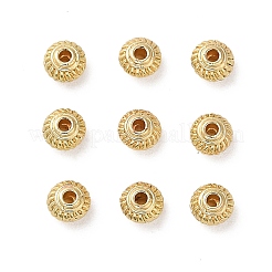 ラックメッキ亜鉛合金スペーサービーズ  長持ちメッキ  ソーサー  18KGP本金メッキ  5x3mm  穴：1.6mm&nbsp;PALLOY-F305-02G