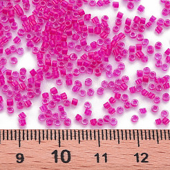 ガラスシリンダービーズ  シードビーズ  色の内側  丸い穴  マゼンタ  1.5~2x1~2mm  穴：0.8mm  約8000個/袋  約1ポンド/バッグ&nbsp;SEED-S047-D-001