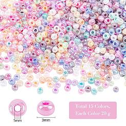 300g 15 Colors Glass Seed Beads&nbsp;SEED-NB0001-25B